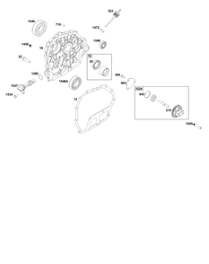 Crankcase Cover/Sump Group Diagram and Parts List for 181D02-0003-01 100000 - 19Z999 Briggs and Stratton Engine